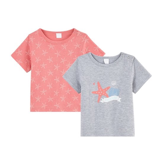 Lot de 2 t-shirts Rose  de P'tit bisou