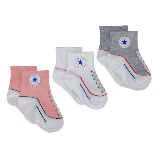 Lot de 3 Chaussettes tricolore Rose  de Converse