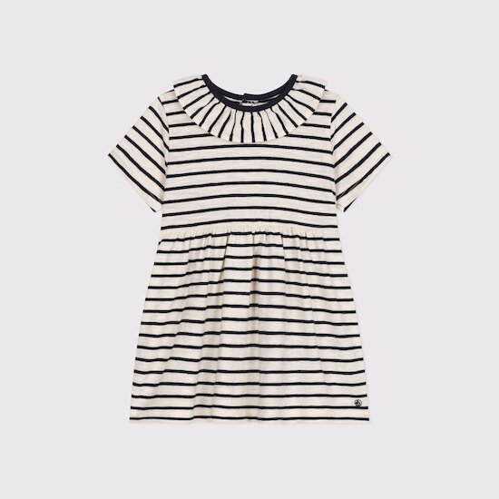 Robe à collerette Rayures  de Petit Bateau