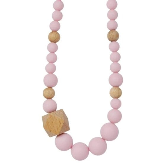 Collier d'allaitement ou de portage en silicone Rose/Bois  de Irréversible