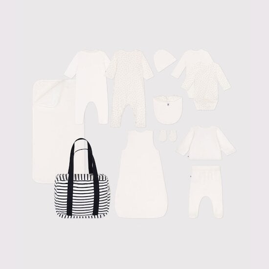 Valise maternité 12 indispensables naissance matières chaudes   de Petit Bateau Valise maternité 12 indispensables naissance matières chaudes   de Petit Bateau