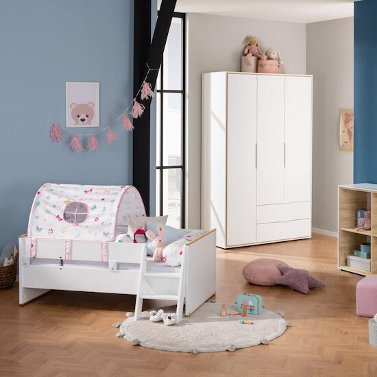 Lieven Armoire 3 portes 2 tiroirs Blanc  de Paidi Lieven Armoire 3 portes 2 tiroirs Blanc  de Paidi