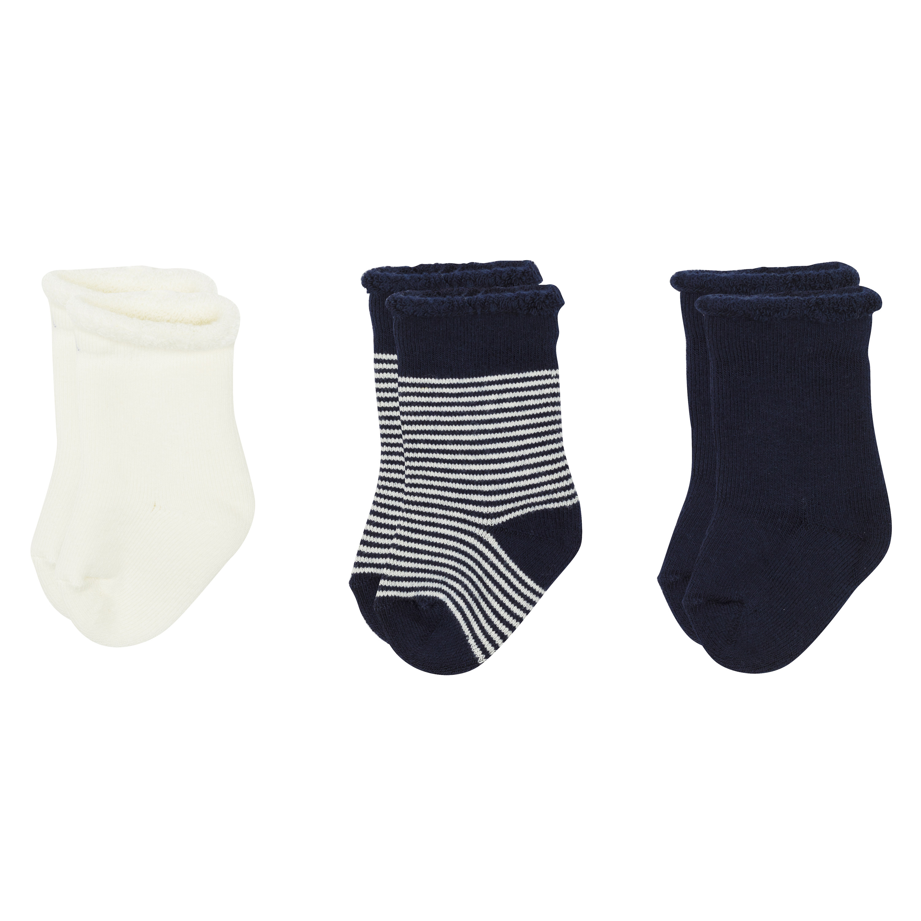 Trio De Chaussettes Bebe En Tricot Noir De Petit Bateau Chaussettes Garcon Aubert