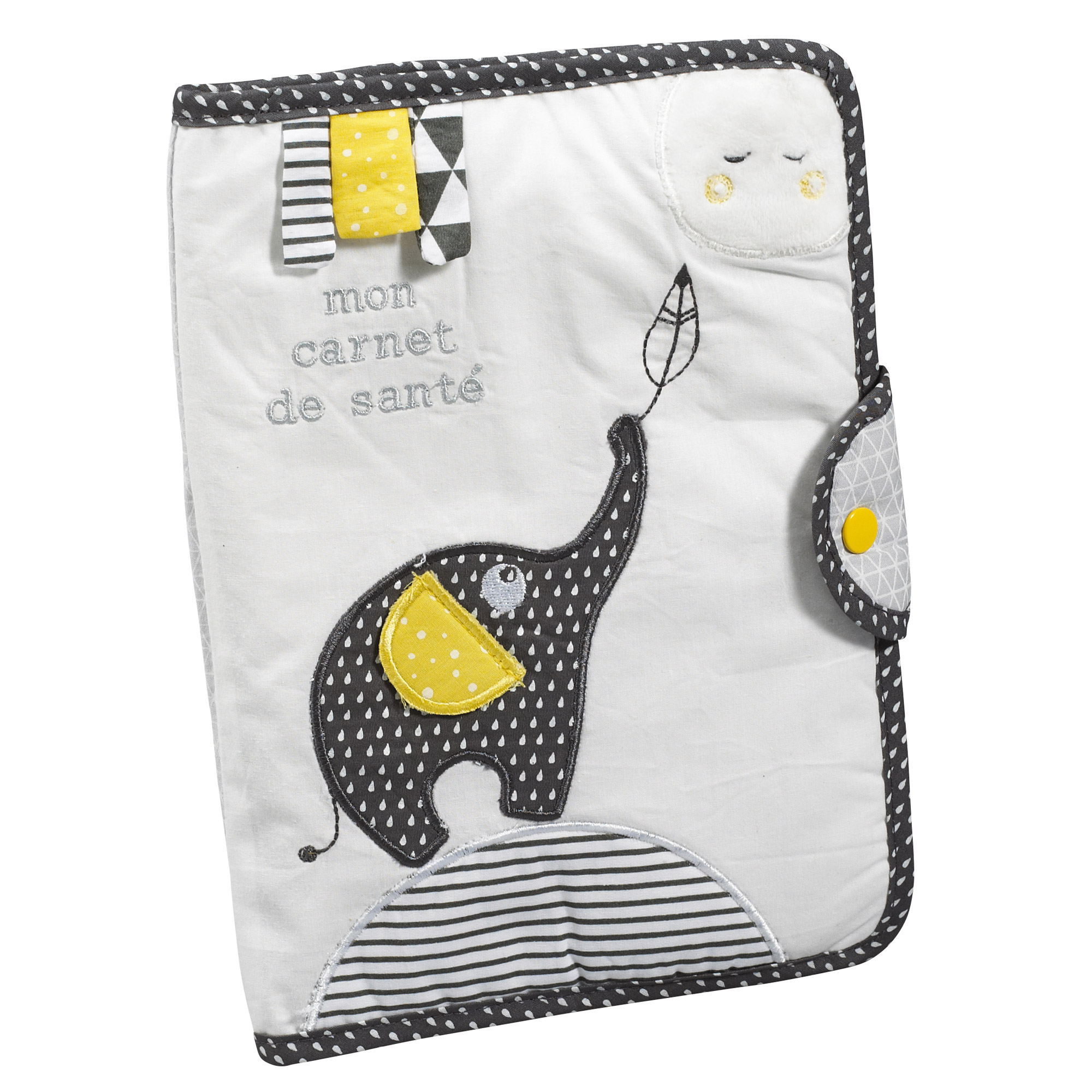 Protége carnet de santé bébé en coton - Néo Vintage blanc - Sevira