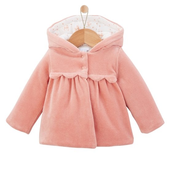 Petit Cocon Veste en velours imprimé floral Rose  de P'tit bisou