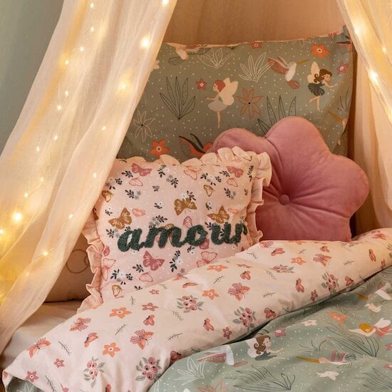 Coussin Brodé Alina Rose 40 x 40 cm de Atmosphera