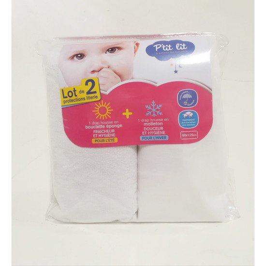 Lot de 2 alèses molleton + bouclette