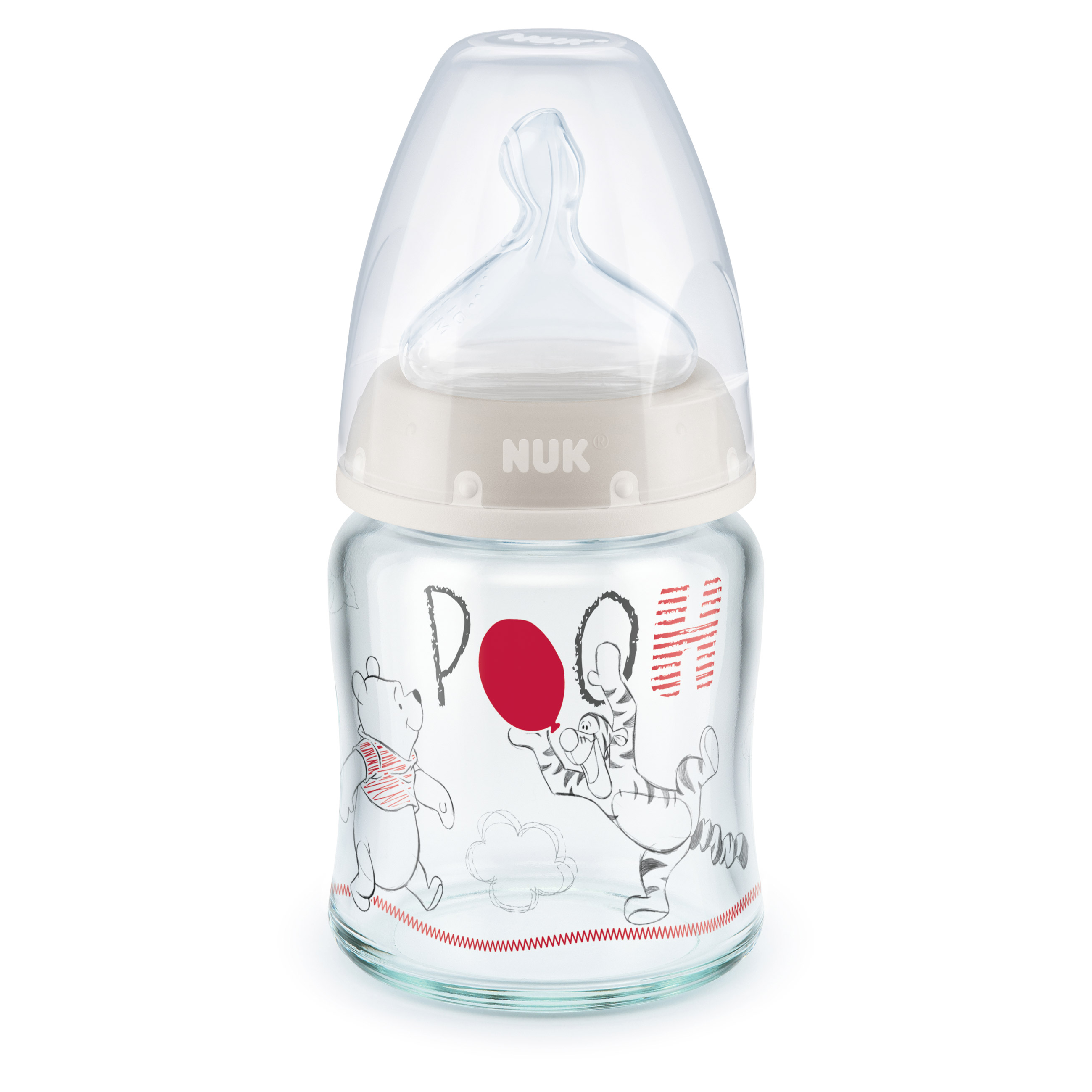 Biberon en verre et silicone First Choice 06 mois Winnie 120 ml 120 ml de Nuk First Choice