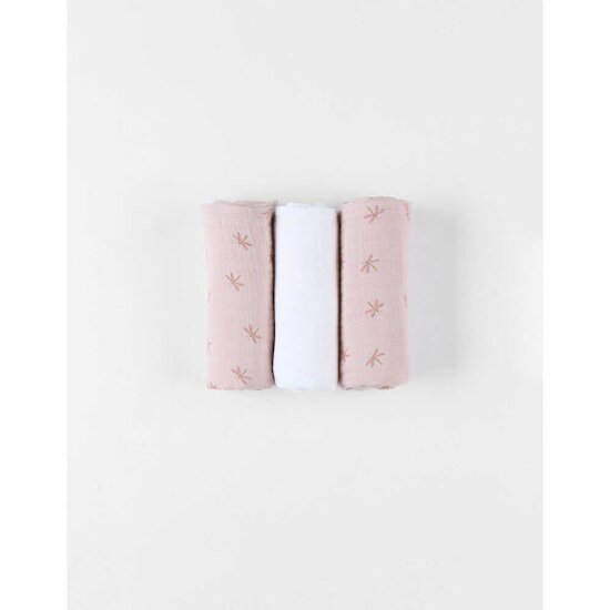 Lot de 3 langes Pop Set Rose 70 x 70 cm de Noukies