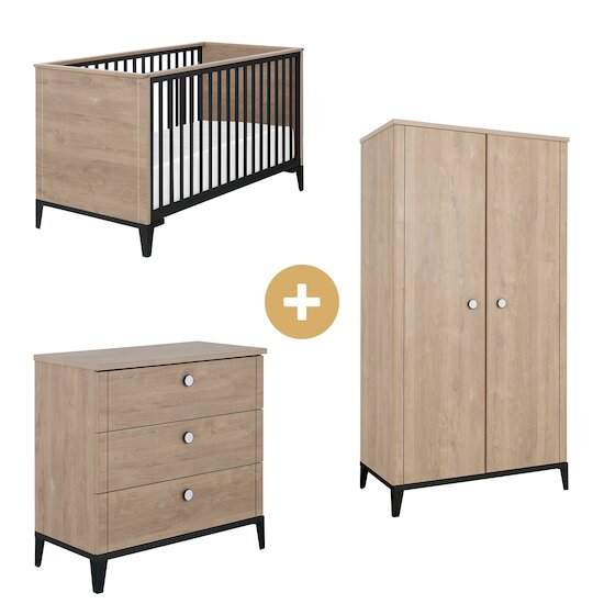 Chambre Marcel : Lit 70x140 + armoire 2 portes + commode   de Galipette Chambre Marcel : Lit 70x140 + armoire 2 portes + commode   de Galipette
