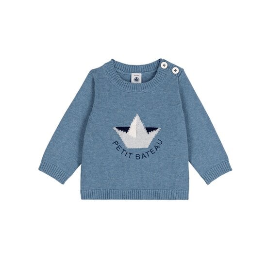 Pull bébé en laine et coton à motif bateau Adriatic / Multicolore  de Petit Bateau