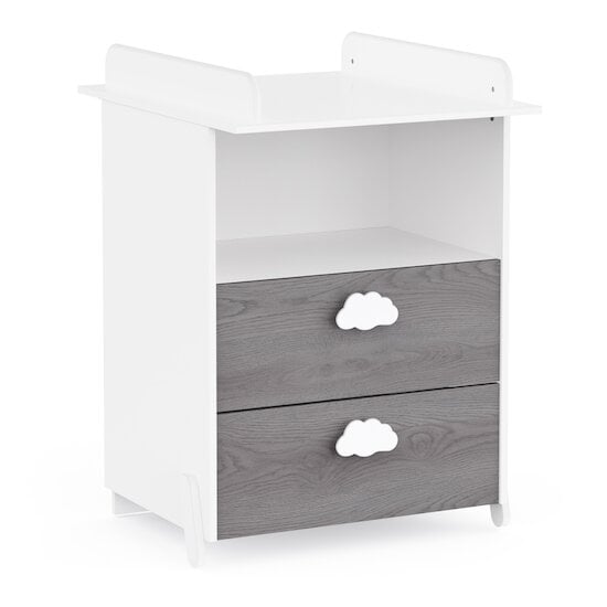 Aldina Commode à langer 2 tiroirs Hudson - Blanc  de CBA Meubles