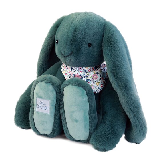 Peluche lapin fleurette XXL Eucalyptus  de Doudou et Compagnie Peluche lapin fleurette XXL Eucalyptus  de Doudou et Compagnie