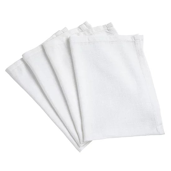 Langes en coton bio imprimé blanc - 70 x 70 cm - bébé