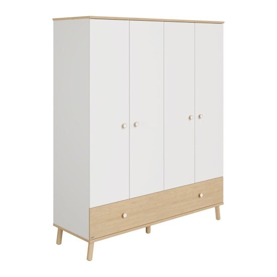 Ylvie Armoire 4 portes Blanc Craie/Beige Bouleau  de Paidi