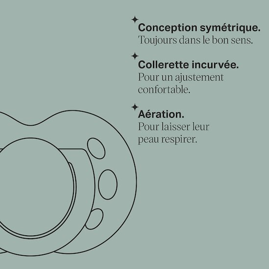 Lot de 6 sucettes Fun forme orthodontique symétrique  0-6 mois de Tommee Tippee