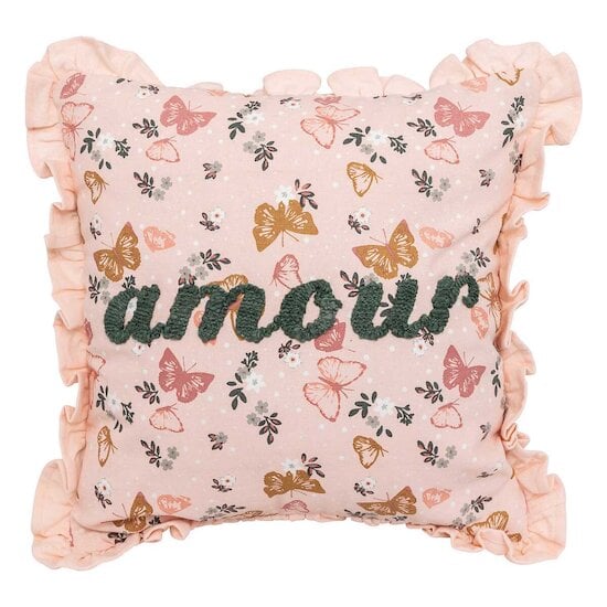 Coussin Brodé Alina Rose 40 x 40 cm de Atmosphera