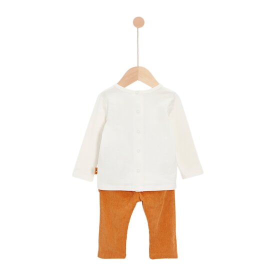 Cœur de pain d'épice Ensemble haut + pantalon coton Ecru  de P'tit bisou