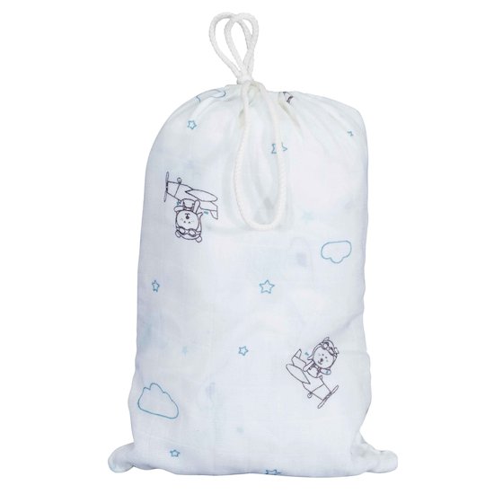 Lazare Lot de 2 Draps Housses Coton Bio Blanc  de Sauthon Baby's Sweet Home