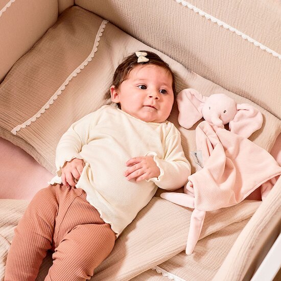 Maxi doudou éléphant en velours Fanfan Rose  de Nattou