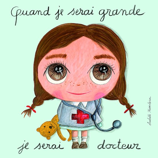 Tableau Docteur fille 15 x 15 cm de Label Tour