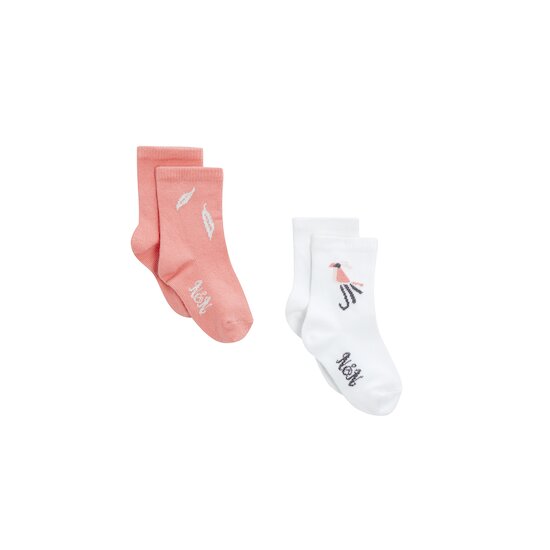 Tropicool Lot 2 Paires de chaussettes Rose/Blanc  de Nano & nanette