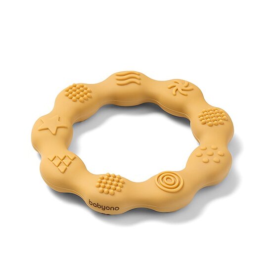 Anneau de Dentition Ring en silicone Jaune  de Babyono