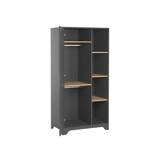 Leaf Armoire porte + étagères Graphite  de Vox Leaf Armoire porte + étagères Graphite  de Vox