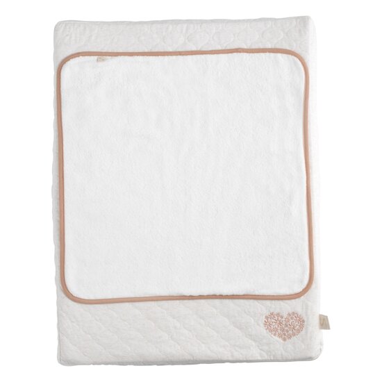 Matelas à langer Serviette éponge Petit Cœur Vieux Rose  de Sauthon Baby Déco Matelas à langer Serviette éponge Petit Cœur Vieux Rose  de Sauthon Baby Déco