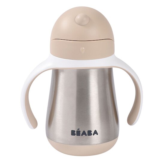 Tasse en inox avec paille Argile 250 ml de Béaba Tasse en inox avec paille Argile 250 ml de Béaba