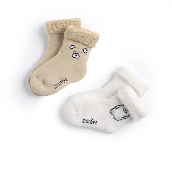 Milk Caramel Lot de 2 paires de chaussettes Visage d'ours 17/18 de Marèse