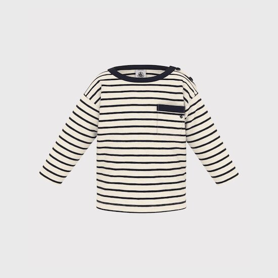 Tee-shirt à manches longues en jersey Rayures 36 mois de Petit Bateau
