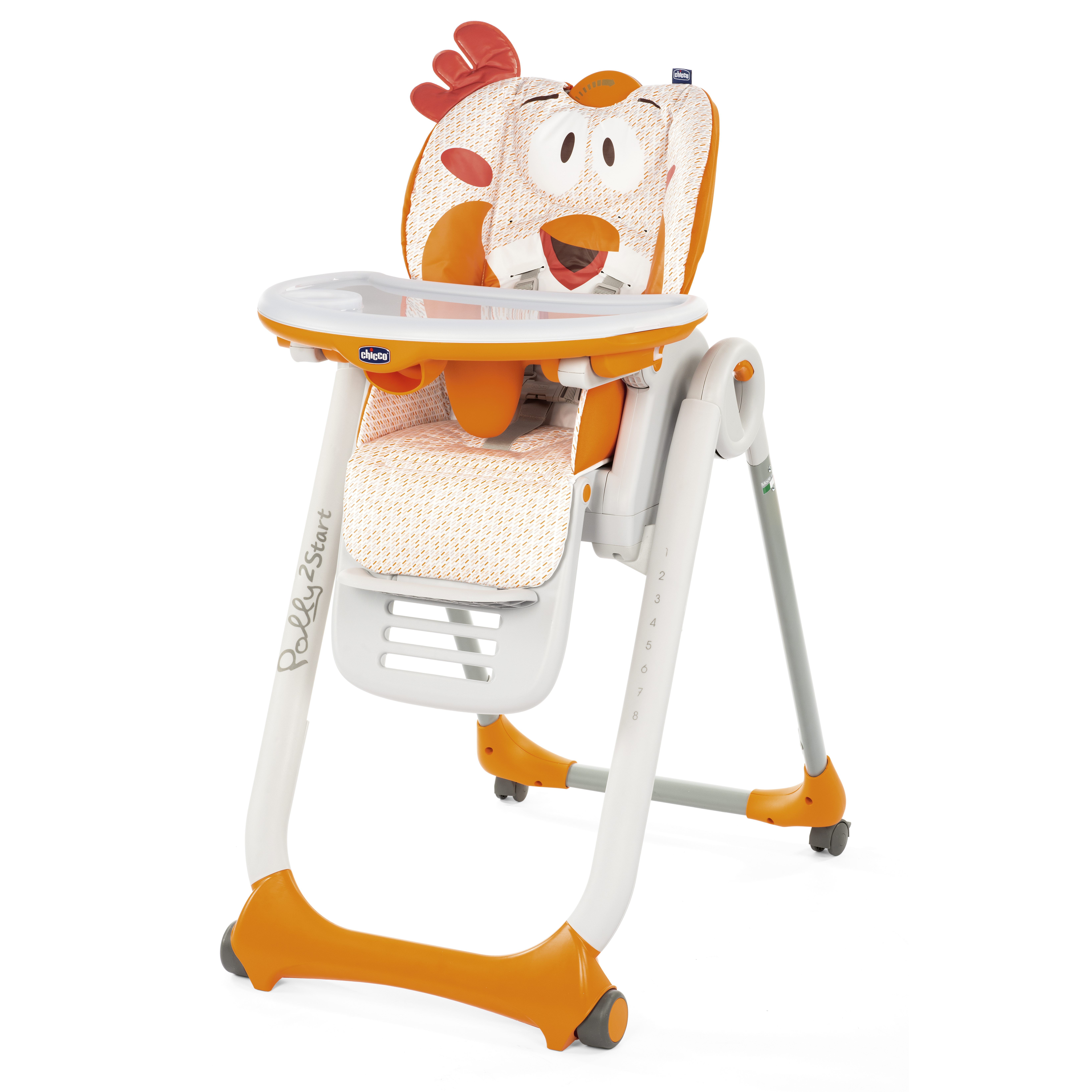 Chaise Polly 2 Start 4 roues Fancy Chicken de Chicco, Chaises hautes ...
