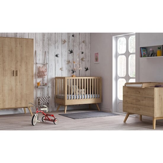 Lit bébé 60x120 ACCESS Blanc Bois SAUTHON, Vente en ligne de Lit bébé