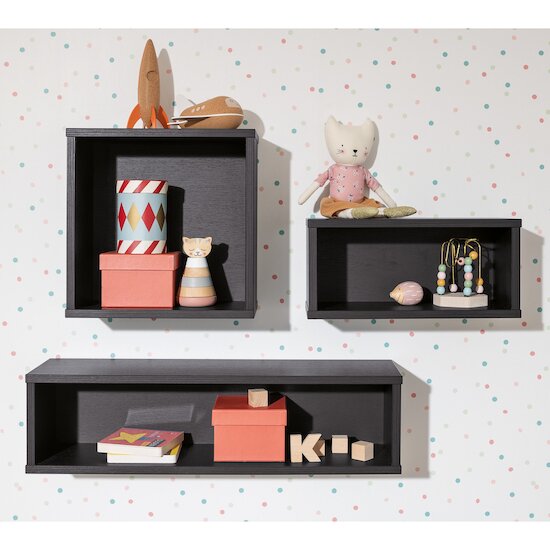 Case Étagère murale rectangulaire Noir Naturel  de Paidi Case Étagère murale rectangulaire Noir Naturel  de Paidi