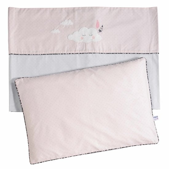 Parure de lit Miss Fleur de Lune 120 x 60 cm Rose  de Sauthon Baby's Sweet Home