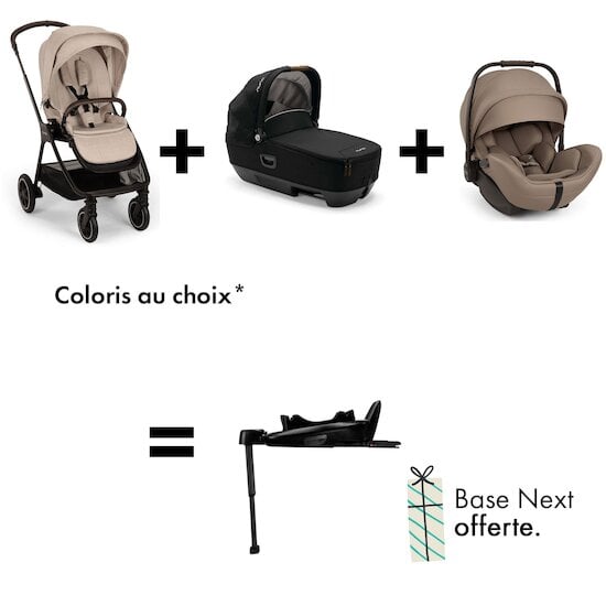 Offre Nuna : Base Next OFFERTE pour l'achat d'une Poussette Triv Next + Nacelle Cari Next + Siège auto Arra Flex   de Nuna