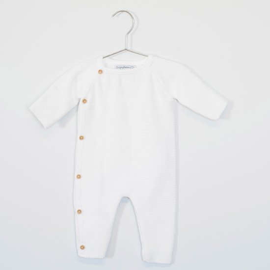 Combinaison sans pieds Petits Chats Blanc  de La Manufacture de Layette