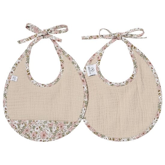 Lot de 2 bavoirs naissance en gaze de coton Afternoon Tea Liberty  de BB&Co