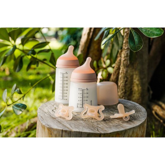 Set biberon Zero.Zero + Sucette Rose 180 ml de Suavinex