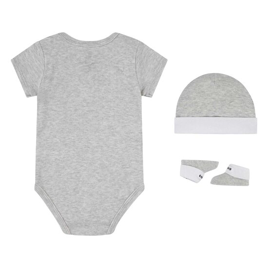 Coffret Bodie + Bonnet + Chaussons Gris 0-6 mois de Converse