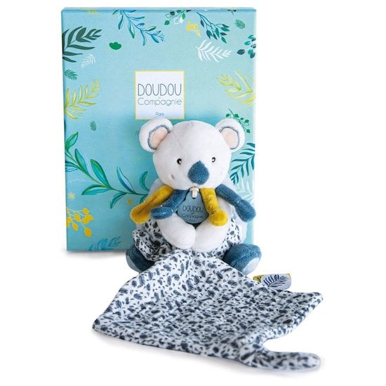 Yoca Le Koala Pantin avec doudou Blanc/bleu  de Doudou et Compagnie