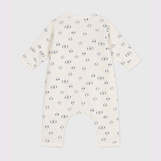 Combinaison ouatinée bébé en coton imprimé pingouins Milk / Soir  de Petit Bateau Combinaison ouatinée bébé en coton imprimé pingouins Milk / Soir  de Petit Bateau