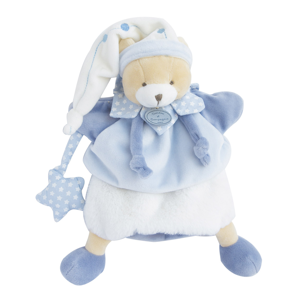 Ours petit chou marionnette Bleu de Doudou et Compagnie, Peluches