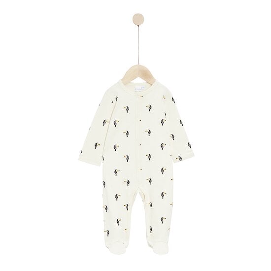 Pyjama en coton recyclé Beige AOP  de P'tit bisou