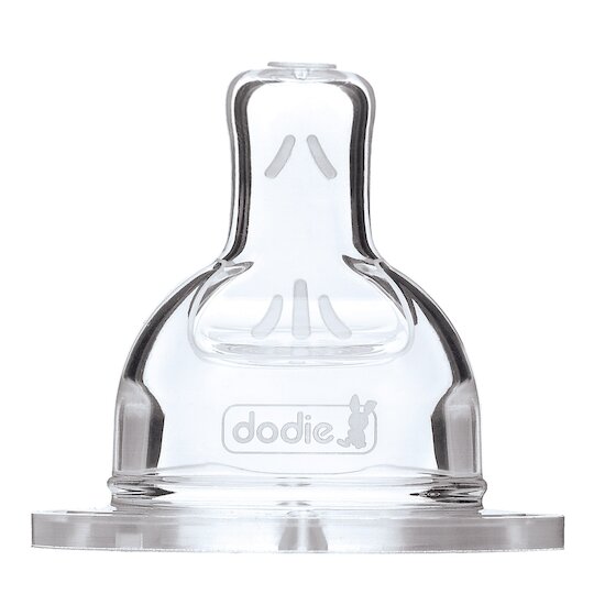 Lot de 2 Tétines Sensation+ Plate Débit moyen 0-6 mois de Dodie