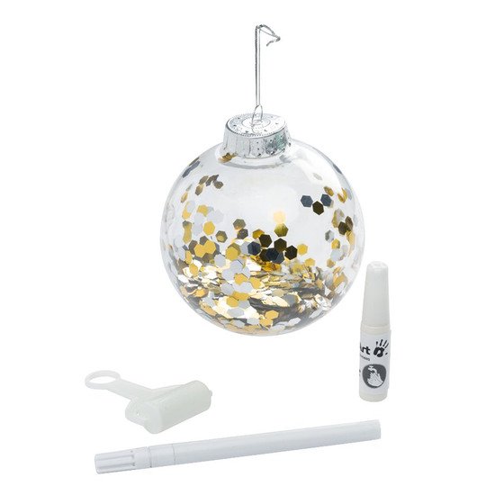 Boule de Noël empreinte Confetti  Transparent   de Baby Art Boule de Noël empreinte Confetti  Transparent   de Baby Art