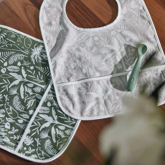Lot de 2 Bavoirs Imperméables Botanical Leaf Green  de Jollein