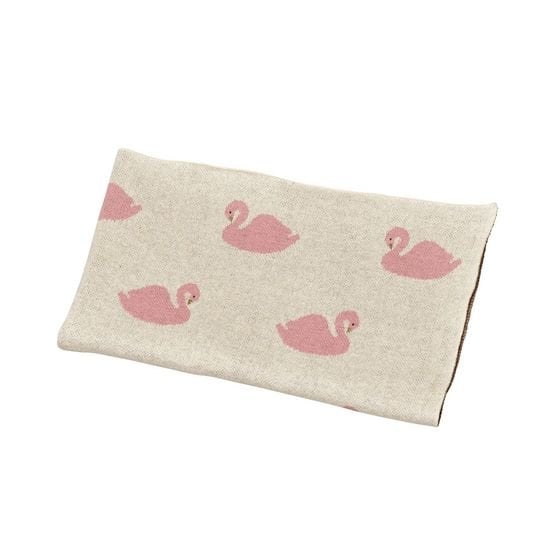 Baby Swan couverture maille Beige/Rose 80 x 100 cm de Sauthon Baby's Sweet Home
