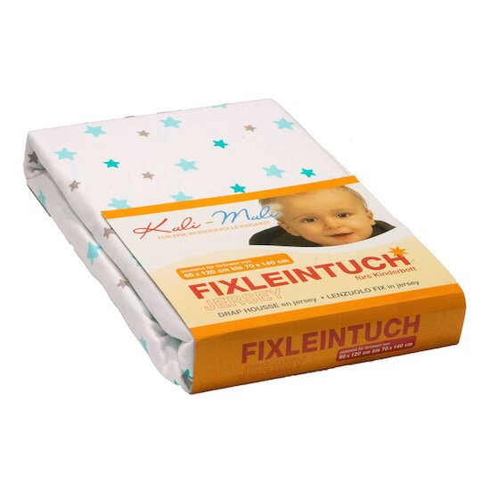 Drap-Housse Coton Jersey extensible Étoiles Bleu 70 x 140 cm de Kuli-Muli